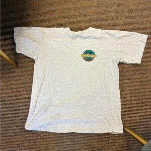 Vintage Vuarnet France light grey and neon graphic T-Shirt